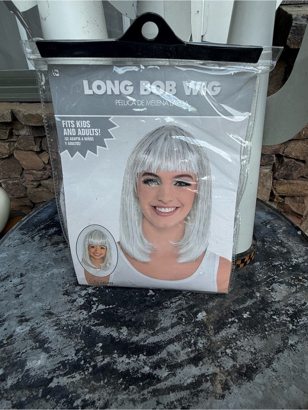 Long Bob Wig - Silver White - Unbranded
